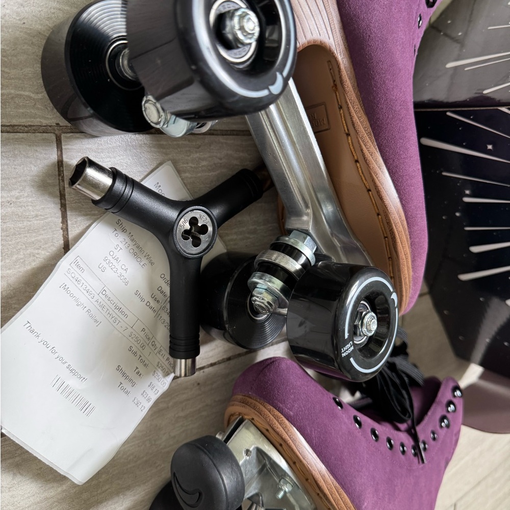 Purple Suede Roller Skates - Picture 2 of 4
